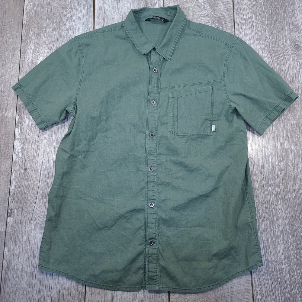 Outdoor Research Weisse Shirt Mens L Green Hemp Organic Cotton Short Sleeve Top